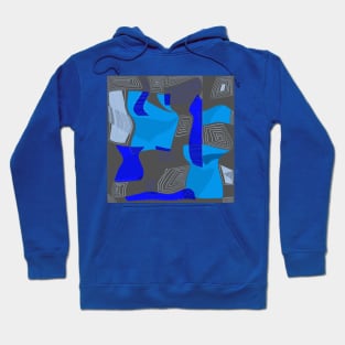 Mazipoodles Psychedelic Egyptian Collage Blue Gray Hoodie